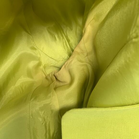 Casual Corner Vintage Linen Blazer Chartreuse Green Sz 4 - Picture 9 of 9